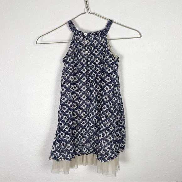 Disney Kids Belle Size: 4T Blue and White Floral Dress with Tulle and embroidery - Picture 6 of 8